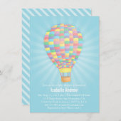 Rainbow Hete Luchtballon Baby Douche Uitnodigingen (Voorkant / Achterkant)