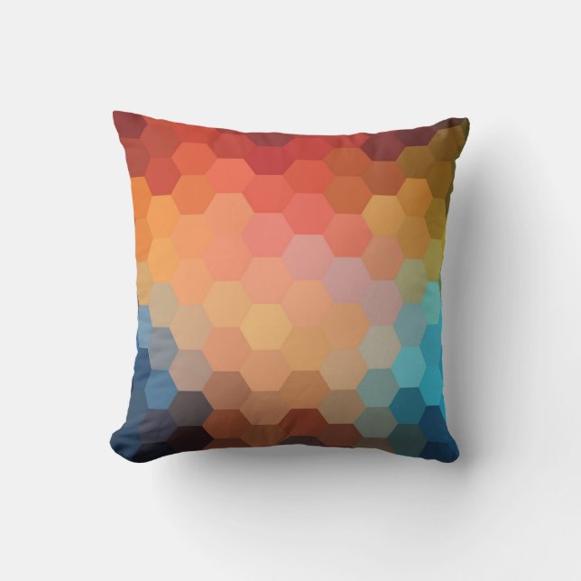 Rainbow Hexagon Chevron Pattern 2 Kussen (Voorkant)