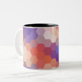 Rainbow Hexagon Chevron Pattern 3 Tweekleurige Koffiemok (Voorkant links)