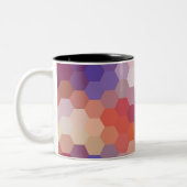 Rainbow Hexagon Chevron Pattern 3 Tweekleurige Koffiemok (Links)