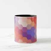 Rainbow Hexagon Chevron Pattern 3 Tweekleurige Koffiemok (Center)