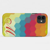Rainbow Hexagon Pattern en Monogram 2 Case-Mate iPhone Case (Achterkant (horizontaal))