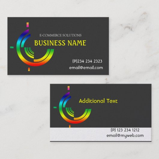 Rainbow Hi-Tech Tri Company Logo Branding Visitekaartje (Voorkant / Achterkant)