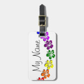 Rainbow hibiscus bagagelabel (Voorkant verticaal)