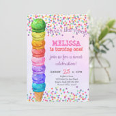 Rainbow Hier is het Scoop Ice Cream Girl Birthday Kaart (Staand voorkant)
