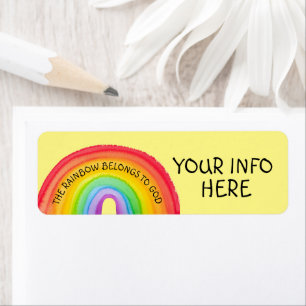 RAINBOW HIERONDER VOOR GOD RETURN ADRES ETIKETTERI ETIKET