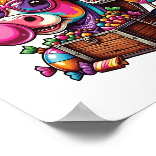 Rainbow Highland Koe Halloween Poster (Hoek)