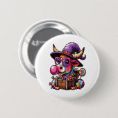 Rainbow Highland Koe Halloween Ronde Button 5,7 Cm (Voorkant /achterkant)