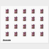 Rainbow Highland Koe Halloween Ronde Sticker (Vel)