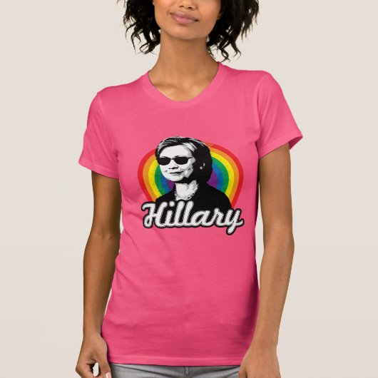 Rainbow Hillary Clinton 2016 - Cool Clinton - LGB T-shirt (Voorkant)