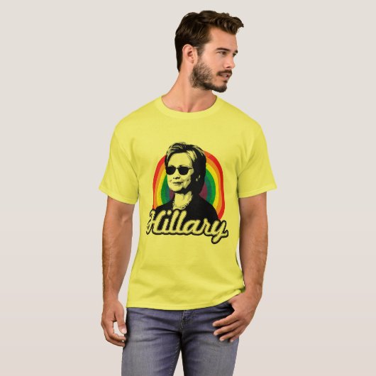 Rainbow Hillary Clinton 2016 - Cool Clinton - LGB T-shirt (Voorkant volledig)