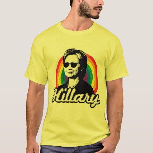 Rainbow Hillary Clinton 2016 - Cool Clinton - LGB T-shirt (Voorkant)