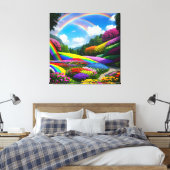 Rainbow Hills and Flowers Two Canvas Afdruk (Insitu (Slaapkamer))