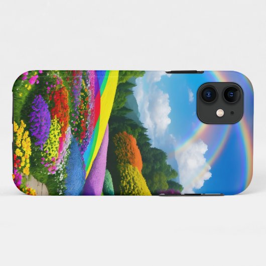 Rainbow Hills and Flowers Two Case-Mate iPhone Case (Achterkant (horizontaal))