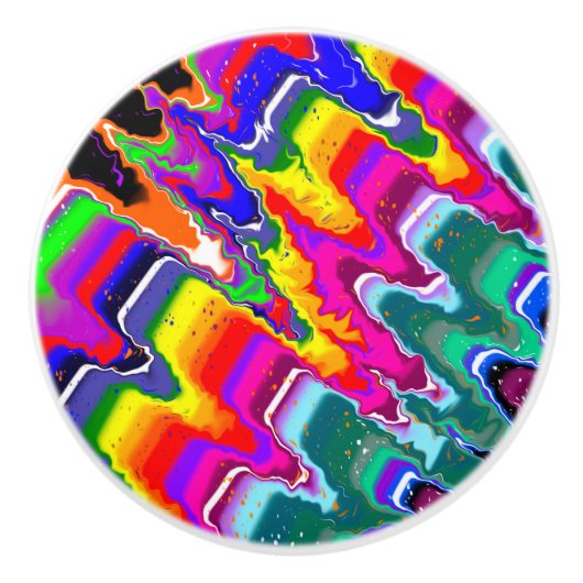 Rainbow Hills Fluid Art Keramische Knop (Voorkant)