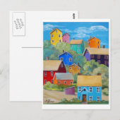 Rainbow Hillside Houses Briefkaart (Voorkant / Achterkant)