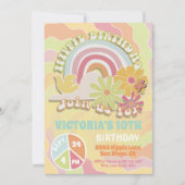 Rainbow Hippie Birthday Party Invitation Kaart (Voorkant)
