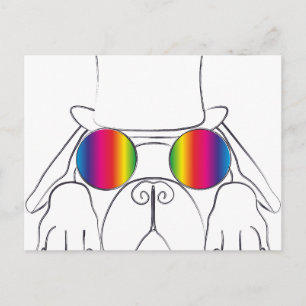 Rainbow Hippie Dog Briefkaart