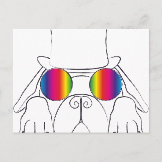 Rainbow Hippie Dog Briefkaart (Voorkant)