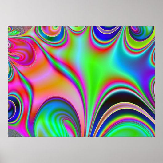 Rainbow Hippie Fractal Poster (Voorkant)