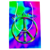 Rainbow Hippie Gift Bag Medium voor vredesgebaren Medium Cadeauzakje (Voorkant)