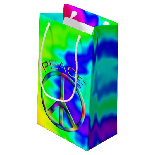 Rainbow Hippie Gift Bag Small Bag voor vredesgebar Klein Cadeauzakje (Achterkant Gekanteld)