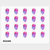 Rainbow Hippie Skull Ronde Sticker (Vel)