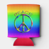 Rainbow Hippie voor vredesgebaren Blikjeskoeler (Achterkant)