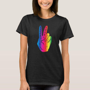 Rainbow Hippy Retro 70s 60s L T-shirt