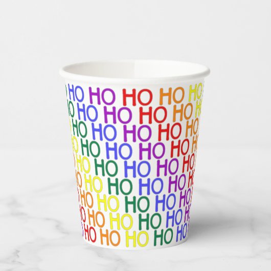 Rainbow Ho Ho Ho Pattern Papieren Bekers (Links)