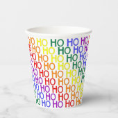 Rainbow Ho Ho Ho Pattern Papieren Bekers (Voorkant)