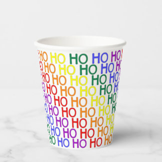 Rainbow Ho Ho Ho Pattern Papieren Bekers