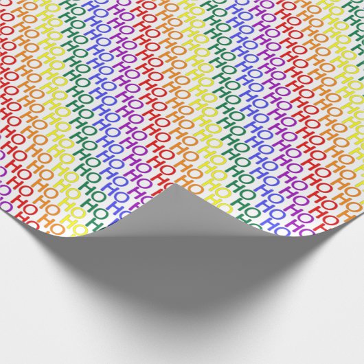 Rainbow Ho Ho Ho Pattern Wrapping Paper Cadeaupapier (Hoek)