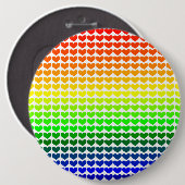 RAINBOW HOARTS RONDE BUTTON 6,0 CM (Voorkant /achterkant)