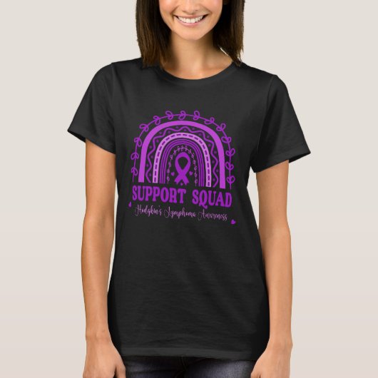 Rainbow Hodgkin's Lymphoma Support Squad T-shirt (Voorkant)
