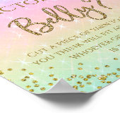 Rainbow Hoe groot is het Mommys Belly Baby shower  Poster (Hoek)