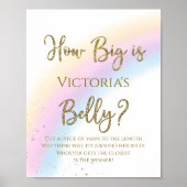 Rainbow Hoe groot is het Mommys Belly Baby shower  Poster (Voorkant)