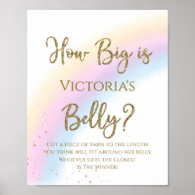 Rainbow Hoe groot is het Mommys Belly Baby shower 