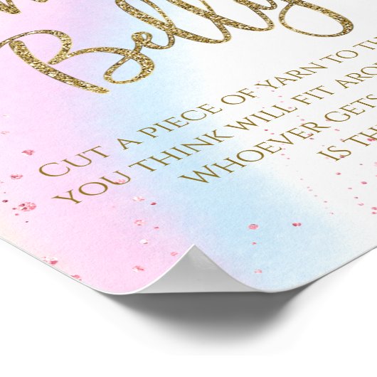 Rainbow Hoe groot is het Mommys Belly Baby shower  Poster (Hoek)