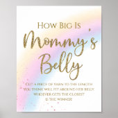 Rainbow Hoe groot is het Mommys Belly Baby shower  Poster (Voorkant)