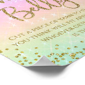 Rainbow Hoe groot is het Mommys Belly Baby shower  Poster (Hoek)