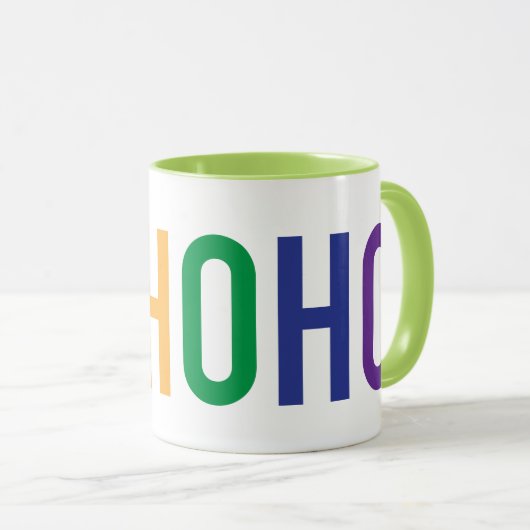 Rainbow HoHoHo Santa Mok voor een kerstfeest (Voorkant rechts)