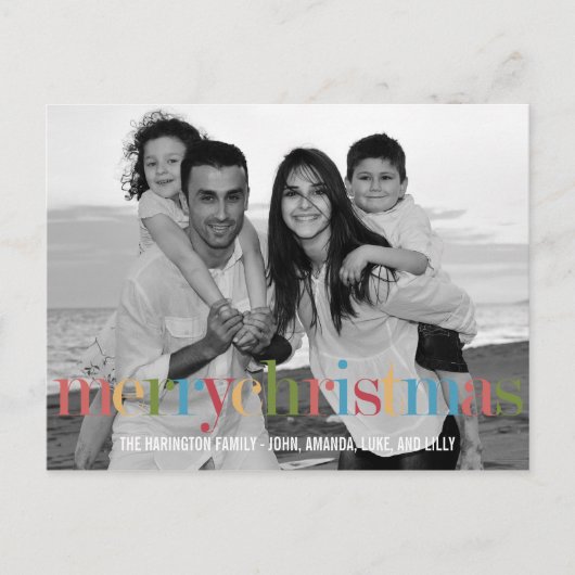 RAINBOW Holiday Photo Cards Postcard Feestdagenkaart (Voorkant)