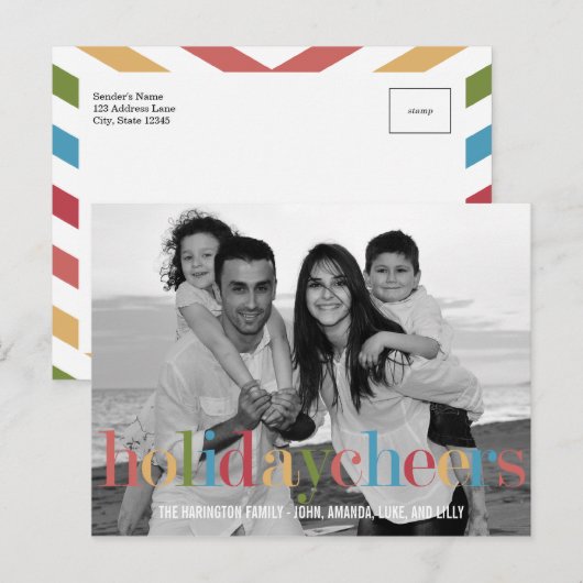 RAINBOW Holiday Photo Cards Postcard Feestdagenkaart (Voorkant / Achterkant)