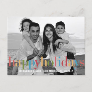RAINBOW Holiday Photo Cards Postcard Feestdagenkaart