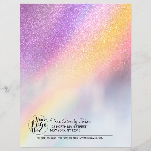 Rainbow Holografen Glitter Ombre Lash Client Recor (Achterkant)