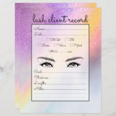 Rainbow Holografen Glitter Ombre Lash Client Recor (Voorkant / Achterkant)
