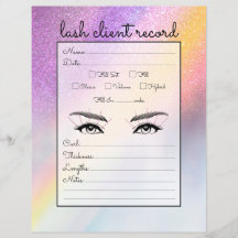 Rainbow Holografen Glitter Ombre Lash Client Recor
