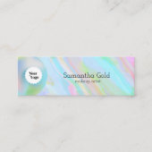 Rainbow Holografische Esthetische Aangepaste Logo Mini Visitekaartje (Voorkant)