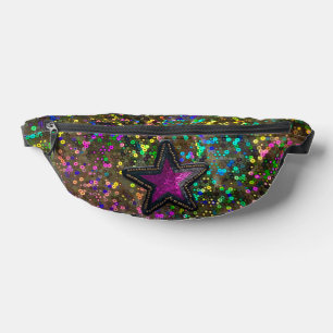 Rainbow Holografische Galaxy Star Sequin Glam Luxe Heuptasje
